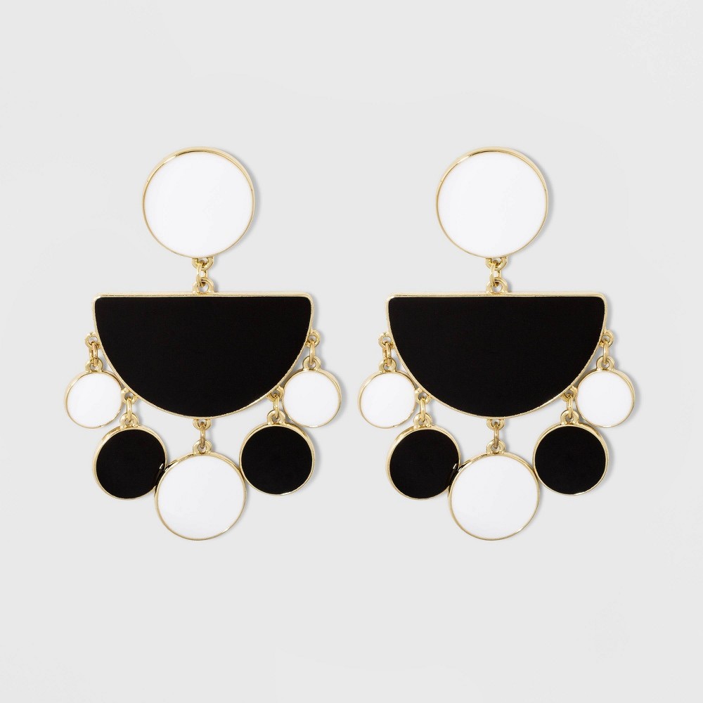 SUGARFIX black, white and gold earrings